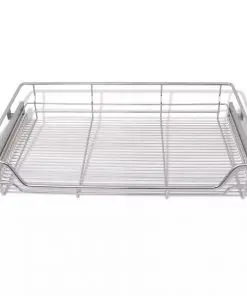 vidaXL Pull-Out Wire Baskets 2 pcs Silver 800 mm
