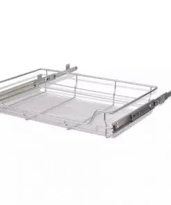 vidaXL Pull-Out Wire Baskets 2 pcs Silver 800 mm