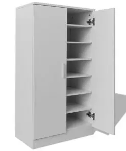 vidaXL Shoe Cabinet 7 Shelves White