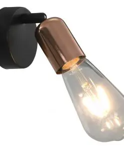 vidaXL Spot Lights 2 pcs with Filament Bulbs 2 W Black and Copper E27