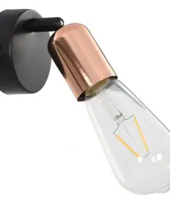 vidaXL Spot Lights 2 pcs Black and Copper E27