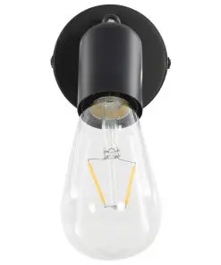 vidaXL Spot Lights 2 pcs with Filament Bulbs 2 W Black E27
