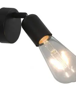 vidaXL Spot Lights 2 pcs Black E27