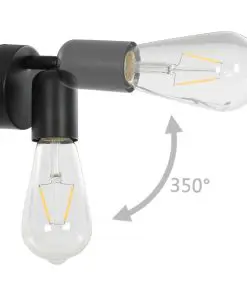 vidaXL Spot Lights 2 pcs Black E27