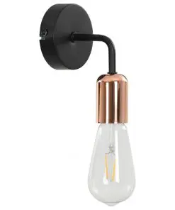 vidaXL Wall Lights 2 pcs with Filament Bulbs 2 W Black and Copper E27