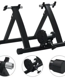 vidaXL Roller Trainer Black 26″-28″ Steel Black