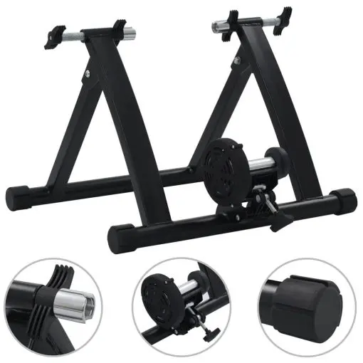 vidaXL Roller Trainer Black 26″-28″ Steel Black