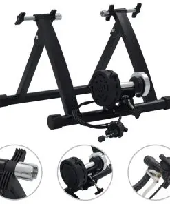 vidaXL Roller Trainer Black 26″-28″ Steel Black