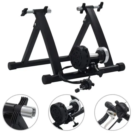 vidaXL Roller Trainer Black 26″-28″ Steel Black