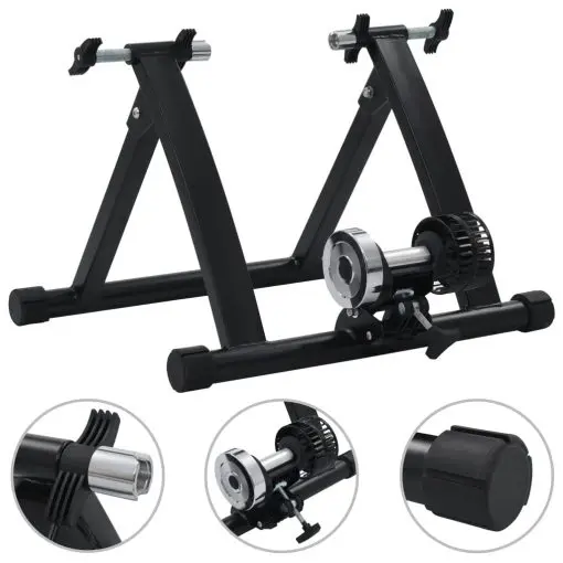 vidaXL Roller Trainer Black 26″-28″ Steel Black