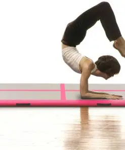vidaXL Inflatable Gymnastics Mat with Pump 300x100x10 cm PVC Pink
