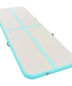 vidaXL Inflatable Gymnastics Mat with Pump 300x100x10 cm PVC Green
