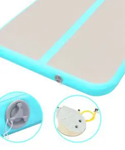 vidaXL Inflatable Gymnastics Mat with Pump 300x100x10 cm PVC Green