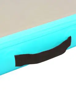 vidaXL Inflatable Gymnastics Mat with Pump 300x100x10 cm PVC Green