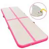 vidaXL Inflatable Gymnastics Mat with Pump 400x100x10 cm PVC Pink