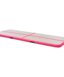 vidaXL Inflatable Gymnastics Mat with Pump 400x100x10 cm PVC Pink