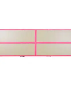 vidaXL Inflatable Gymnastics Mat with Pump 400x100x10 cm PVC Pink
