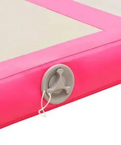 vidaXL Inflatable Gymnastics Mat with Pump 400x100x10 cm PVC Pink