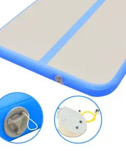 vidaXL Inflatable Gymnastics Mat with Pump 400x100x10 cm PVC Blue