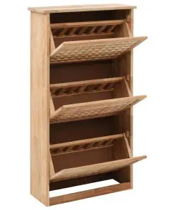 vidaXL Shoe Storage Cabinet 55x20x104 cm Solid Walnut Wood