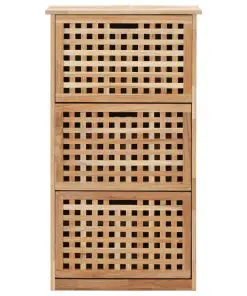 vidaXL Shoe Storage Cabinet 55x20x104 cm Solid Walnut Wood
