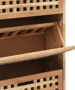vidaXL Shoe Storage Cabinet 55x20x104 cm Solid Walnut Wood