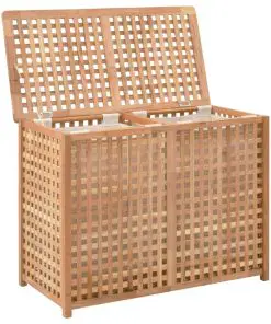 vidaXL Laundry Bin 87.5x46x67 cm Solid Walnut Wood