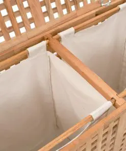 vidaXL Laundry Bin 87.5x46x67 cm Solid Walnut Wood