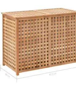 vidaXL Laundry Bin 87.5x46x67 cm Solid Walnut Wood