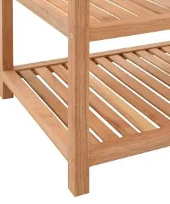 vidaXL Bathroom Shelf Solid Walnut Wood 65x40x55 cm