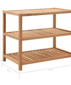 vidaXL Bathroom Shelf Solid Walnut Wood 65x40x55 cm