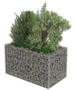 vidaXL Gabion Raised Bed Galvanised Steel 90x50x50 cm