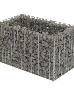 vidaXL Gabion Raised Bed Galvanised Steel 90x50x50 cm