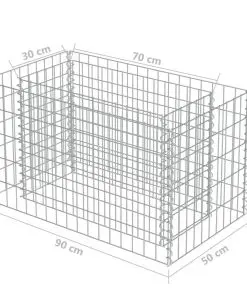 vidaXL Gabion Raised Bed Galvanised Steel 90x50x50 cm