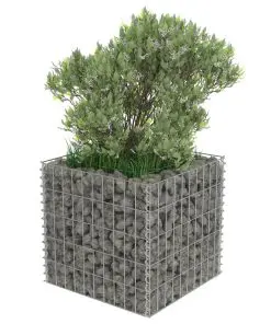 vidaXL Gabion Raised Bed Galvanised Steel 50x50x50 cm