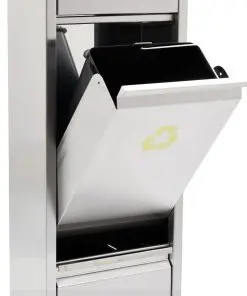 vidaXL Recycle Dustbin Silver Stainless Steel 3×15 L