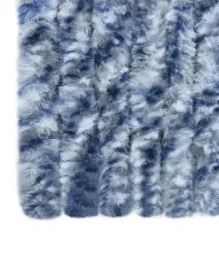vidaXL Insect Curtain Blue, White and Silver 56×185 cm Chenille