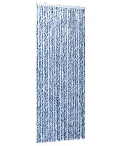 vidaXL Insect Curtain Blue, White and Silver 90×220 cm Chenille