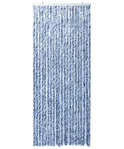 vidaXL Insect Curtain Blue, White and Silver 90×220 cm Chenille