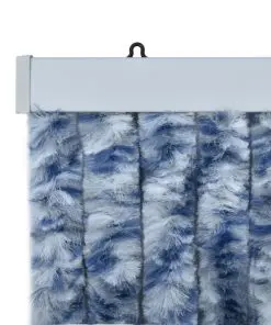 vidaXL Insect Curtain Blue, White and Silver 90×220 cm Chenille