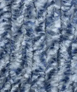 vidaXL Insect Curtain Blue, White and Silver 100×220 cm Chenille