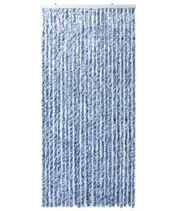 vidaXL Insect Curtain Blue, White and Silver 100×220 cm Chenille