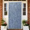 vidaXL Insect Curtain Blue, White and Silver 100×220 cm Chenille