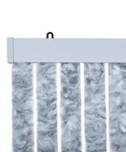 vidaXL Insect Curtain White and Grey 90×220 cm Chenille