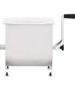 vidaXL Manual Meat Mixer with Lid Silver 20 L Stainless Steel