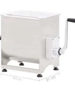 vidaXL Meat Mixer with Gear Box 44 L Silver Stainless Steel