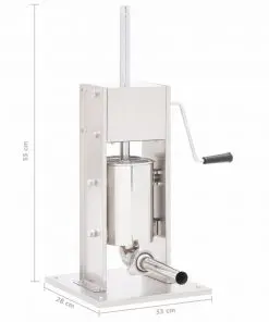 vidaXL Manual Sausage Stuffer Silver 3 L Stainless Steel