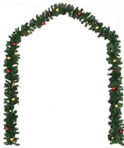 vidaXL Christmas Garland Decorated with Baubles 20 m