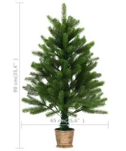 vidaXL Artificial Christmas Tree Lifelike Needles 90 cm Green