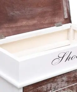 vidaXL Shoe Cabinet Brown 50x28x98 cm Paulownia Wood